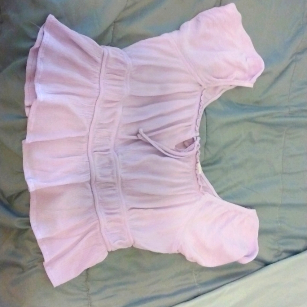A cute lavender ruffled crop top!